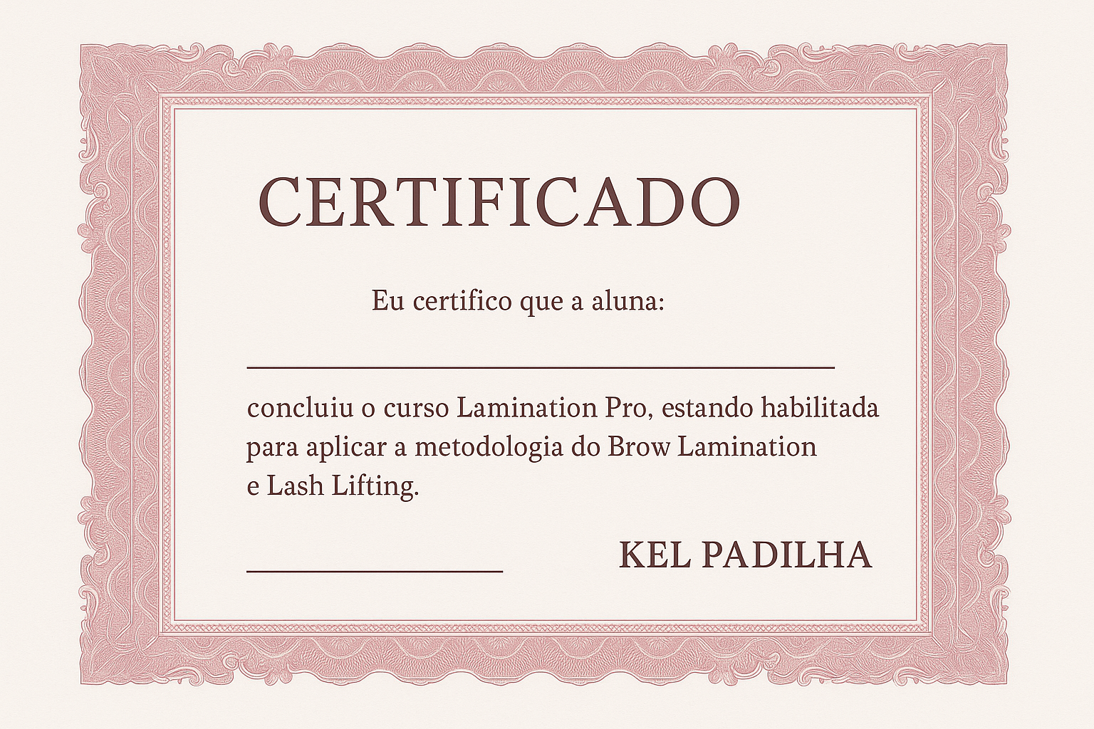 Certificado Lamination Pro